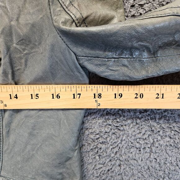 Carlopik Leather Jacket Womens Size 42 Gray Zip Up Moto Style - Picture 5 of 13